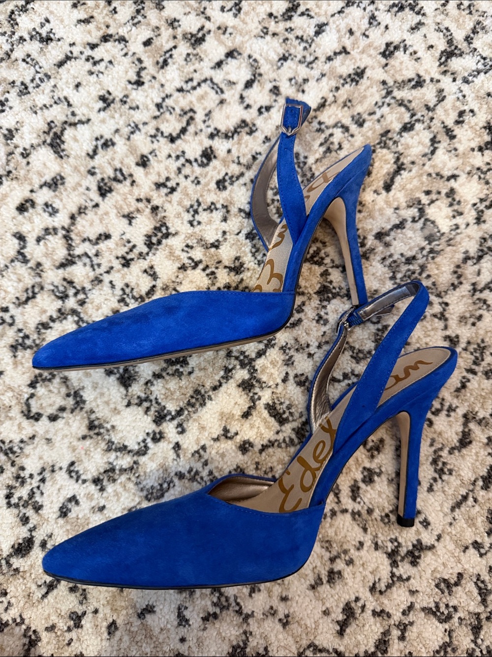 Sam Edelman Cobalt Blue Pointed Slingback Pumps - Picture 3 of 5